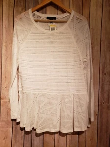 NWT Style & Co Womens Size Medium White Lightweight Sweater Long Sleeve - Picture 1 of 6
