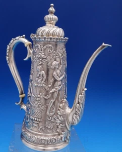 Tiffany & Co. Sterling Silver Demitasse Pot Women Cherubs  Roses Bird (#8411) - Picture 1 of 21