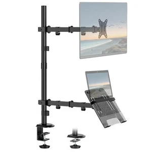 Support pour ordinateur portable et moniteur pour 1 moniteur jusqu'à 32" et 1... - Afbeelding 1 van 9