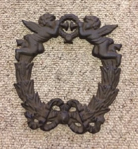 Cast Iron Cherub Wreath 03632 - Picture 1 of 12
