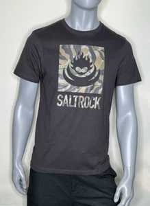 Saltrock - Camiseta - Para Hombre - Hoja Camuflada Llama - Gris - Ropa de Surf - Camiseta - Imagen 1 de 5
