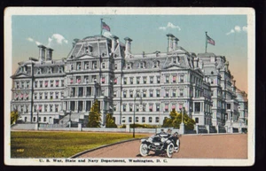 WASHINGTON DC ca 1920s U.S. War State Navy Department Old Car  postcard - Picture 1 of 2