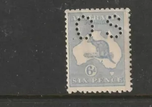STAMPS AUST KANGAROO 6d ULTRAMARINE DIE 11 3ard WMK PERF O S MUH - Picture 1 of 1