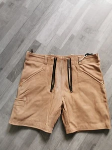 Short Lederhose Trachten Zunfthose Nubuk Leder beige Größe 36 mit Fehler - Bild 1 von 4