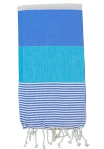 Toalla peshtemal turca azul/turquesa. Playa 100% algodón 33"x67" - Imagen 1 de 2
