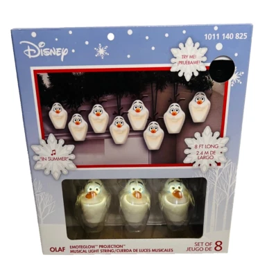 Disney Frozen OLAF Cantando 8 Ct Musical 8 Pies Cuerda de Luz Proyección Emotebrillo Foto 1 de 4