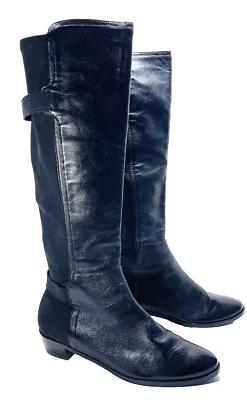 Cole Haan NikeAir Knee High Boots Heeled Black Leather Stretch Womens Size 8.5 B - Image 1 of 4