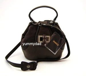 MIMCO FARAWAY HIP LEATHER BAG IN CEMENT DARK BROWN BNWT RRP$325 - Picture 1 of 9