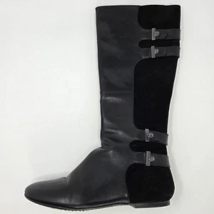 Maria Sharapova Cole Haan Air Milano schwarz Leder Wildleder hohe Stiefel Größe 7 - Bild 1 von 11