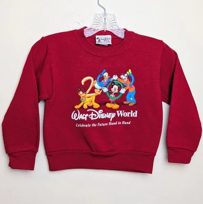 Vintage 2000 Walt Disney World Y2K Logo Crewneck Sweatshirt Youth Size Small - Image 1 of 4