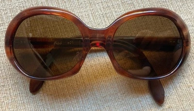 Vintage Retro Round Women’s Sunglasses Brown Tortoise Shades 1960’s 70’s MINT!! - Image 1 of 4