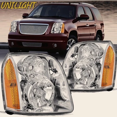  Conjunto de faros de fábrica para lámpara Denali izquierda+derecha 2007-14GMC Yukon XL 1500 2500 Foto 1 de 4