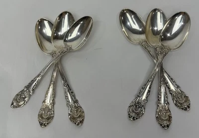 LOT OF SIX VINTAGE Wallace Sterling Sir Christopher  Spoons  6 - Image 1 of 3