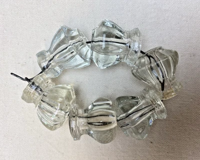 (Mismatched!) Antique Vintage Glass Cabinet Knobs Drawer Pulls. Lot#K-Set of 6. - Image 1 of 4
