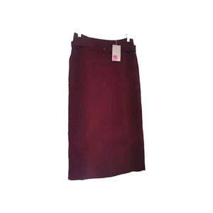 BODEN Christina Belted Midi Skirt Ruby Ring UK 8 Maroon Burgundy Wine NWT - Picture 1 of 10