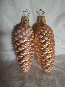 Vintage Gold Glass Pinecone Ornament - Picture 1 of 3