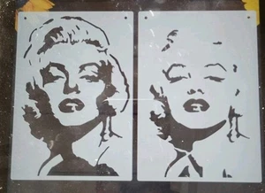A4 2 Stück MARYLIN MONROE DEOORATIVE Wiederverwendbare Schablone Airbrush Basteln Malen usw.  - Bild 1 von 4