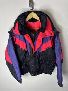 Vintage Sunice Ski Jacket Women’s S Black Red Purple 80s 90s Retro Colorblock - Picture 1 of 8