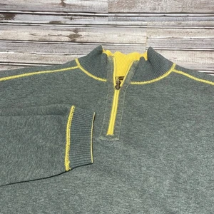 Tommy Bahama Mens Gray Reversible 1/4 Zip Long Sleeve Pullover Sweater L/XL - Picture 1 of 8