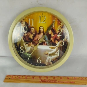 The Last Supper, Cream Colored 10" Clock TESTED, WORKS! - Picture 1 of 5