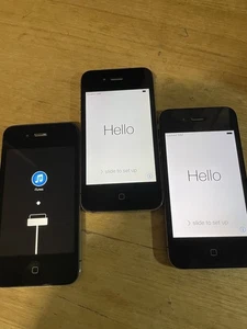 Three Apple iPhone 4 Units, Verizon BLACK, 16GB, Read Description Clearly - Picture 1 of 10