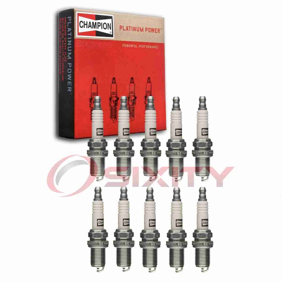Velas de ignição Champion Platinum 10 peças para 1994-2003 Dodge Ram 2500 8.0L V10 rj - Imagem 1 de 4