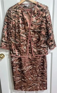 George Gross s.14 Twin Set Dress & Jacket Sequin Mother of Bride T2 - Picture 1 of 14
