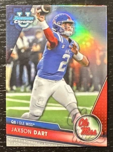 2023 Bowman Chrome U Football Jaxson Dart Rookie Refractor Giants 💎💎💎 - Picture 1 of 2