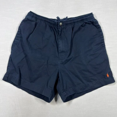 Polo Ralph Lauren Shorts Men XL Blue Drawstring Classic Orange Pony 5" - Image 1 of 4
