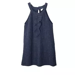 Zara Dress Girls Size 10 Cm 140 Gray Ruffled Sleeveless - Picture 1 of 12