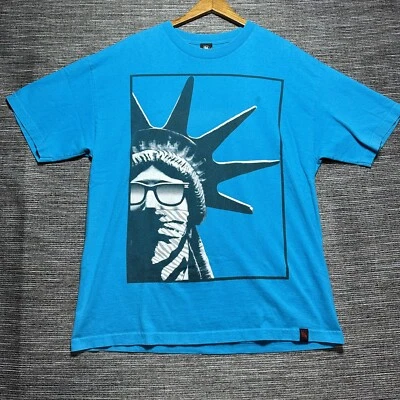 Camiseta ImKing Y2k Gráfica Para Hombre XL Azul Manga Corta Estatua Libertad Hecha en EE. UU. Foto 1 de 4