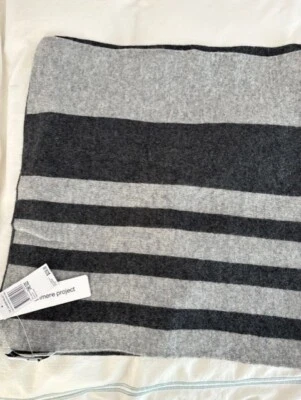 новый кашемировый шарф с двойным слоем, серый и черный, роскошный - Изображение 1 из 4