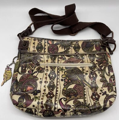 Bolso de Mano Sakroots Owl Bolso de Lona Recubierto Ecológico Hombro Floral Tonos Tierra Foto 1 de 4