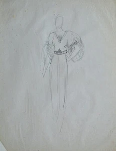 Taller Vionnet - Dibujo Original - Lápiz - Proyecto Ropa 368 - Picture 1 of 1