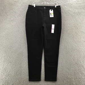 Time And Tru High Rise Skinny Jeans Womens 18 (actual 36x28) Black Zip Fly NEW - Picture 1 of 22