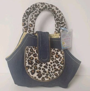 Ganz Webkinz Leopard Denim Purse Pet Carrier - New w/ Pocket & Sealed Code Tag - Picture 1 of 9