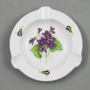 SHELLEY VIOLETAS #13821 CENICERO DECORADO 5 PULGADAS HUESO FINO PORCELANA INGLATERRA - Imagen 1 de 4