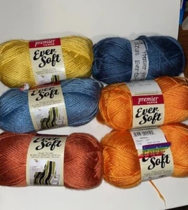 Premier Yarns EVER SOFT 100% acrylic - 3 oz 185g 144.5m 158yd #4 medium weight - Picture 1 of 23