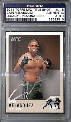Cain Velasquez Signed 2011 Topps UFC Title Shot Legacy Card L-5 PSA/DNA COA Auto - Image 1 of 4