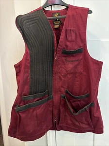 Browning Shooting Vest Maroon Red Black Size Large Hunting Safety Pockets - Picture 1 of 7