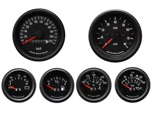 MEDIDOR DE MOTOR RACING VD 6 Calibre Set Velocímetro Mecánico KMH °C BAR 85mm 52mm - Imagen 1 de 8