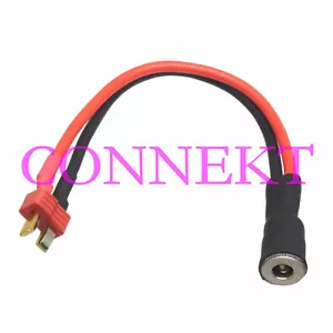 T-Plug Deans Stecker auf Gleichstrom 5,5x2,1 mm Buchse Laufbuchse 14AWG 15CM Kabel - Bild 1 von 4