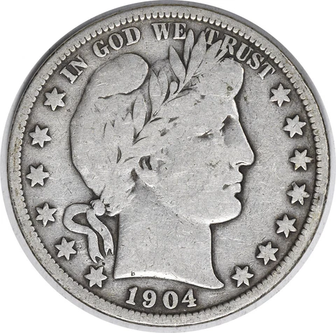 1904-S Barber Half Dollar Choice VG Cover