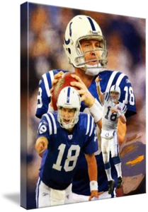 Art sur toile - Peyton Manning Indianapolis Colts NFL Football - Photo 1 sur 20