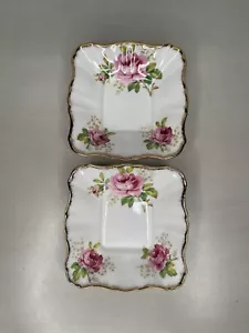 VTG Royal Albert American Beauty Sweets Pin Dish (2) Roses Bone China - England - Picture 1 of 5