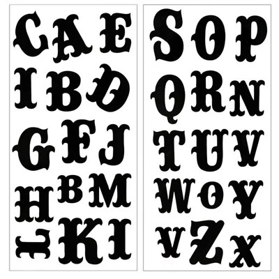 DELUSION TATTOOS Temporäres Tattoo Buchstaben - Keltisches Alphabet Schreibschrift Schwarz Wasserdicht Party