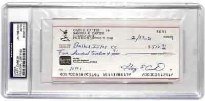 Autógrafo Auténtico PSA Certificado ADN Gary Carter Personal Check Auto PSA Foto 1 de 2