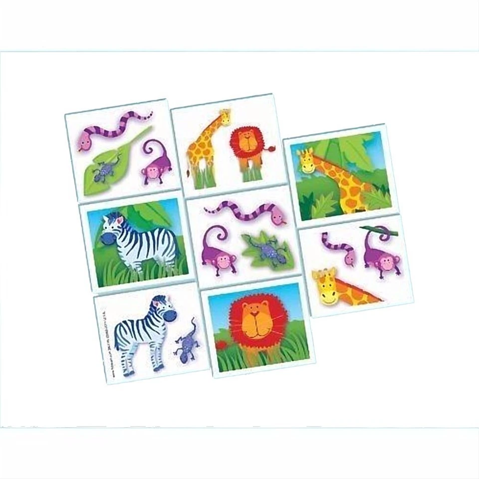 Animales de la Selva Safari Salvaje Zoológico Lindo Niños Fiesta de Cumpleaños Favor Tatuajes Temporales Foto 1 de 1