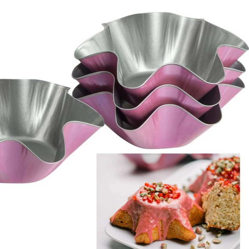 Backförmchen 4er Set gewellt Brioche Backform 16cm Rosa Creative Zenker 7473