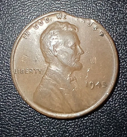 1945 LINCOLN CENT Clipped ERROR Coins Collection Nice #231 Cover
